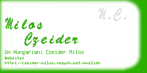 milos czeider business card